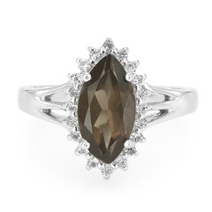 Anello in argento con Quarzo Fumè