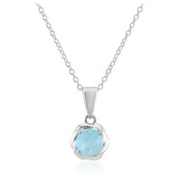 Collana in argento con Quarzo blu pastello