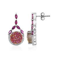 Orecchini in argento con Agata Glitter Rosa