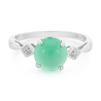 Anello in argento con Calcedonio Verde