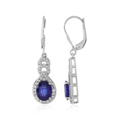Orecchini in argento con Zaffiro Blu del Madagascar
