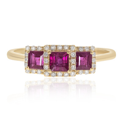 Anello in oro con Rubino Mozambico AAA (CIRARI)