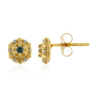 Orecchini in argento con Diamante Blu I3