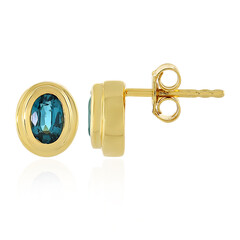 Orecchini in argento con Cianite Blu Foglia di Tè