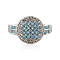Anello in argento con Topazio Blu Svizzero