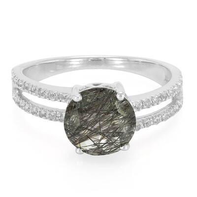 Anello in argento con Quarzo Rutilato Nero