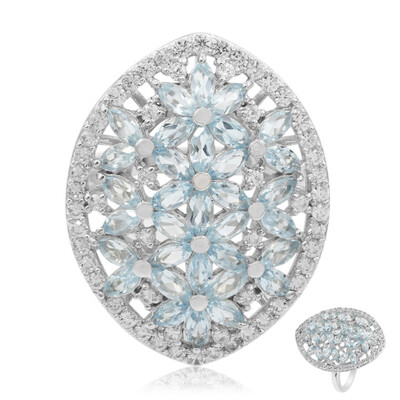 Anello in argento con Topazio Blu Cielo
