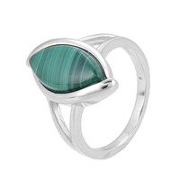 Anello in argento con Malachite