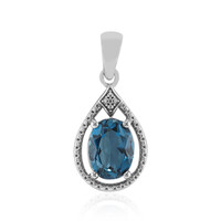 Ciondolo in argento con Topazio Blu Londra