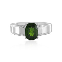 Anello in argento con Diopside Russo