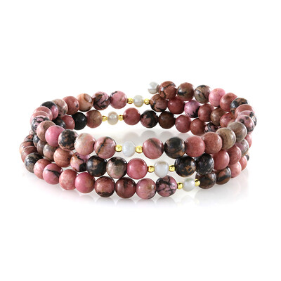 Bracciale in acciaio con Rodonite (Riya)