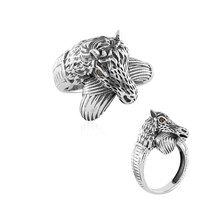 Anello in argento con Diamante Rosso I3