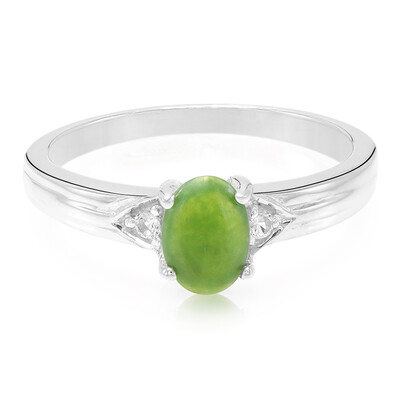 Anello in argento con Crisoprasio Imperiale