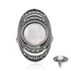 Anello in argento con Pietra di Luna Arcobaleno (Annette classic)