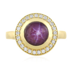 Anello in argento con Rubino Stellato Channapatna