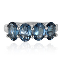 Anello in argento con Topazio Blu Londra