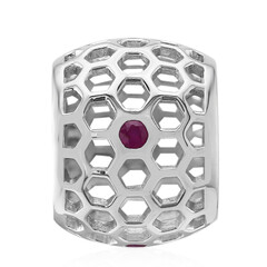 Charm in argento con Rubino