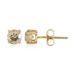 Orecchini in oro con Diamante Cioccolato I1