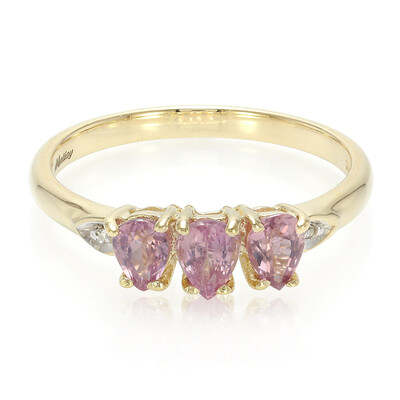 Anello in oro con Zaffiro Padparadscha (non riscaldato)