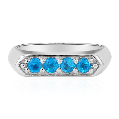 Anello in argento con Apatite Blu Neon