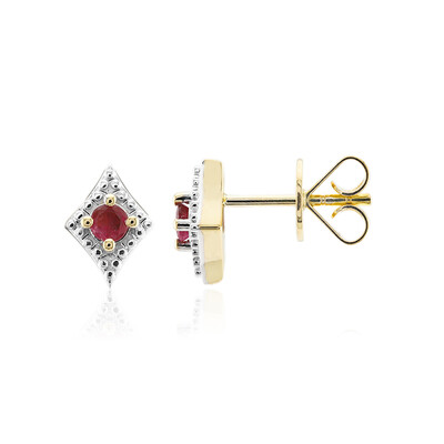 Orecchini in oro con Berillo Rosso