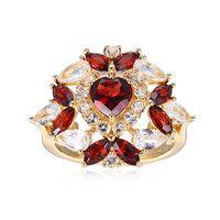 Anello in argento con Granato Mozambico