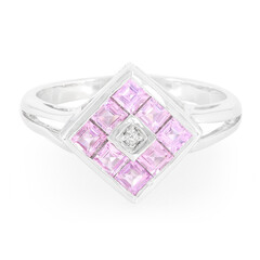 Anello in argento con Zaffiro Ceylon Rosa