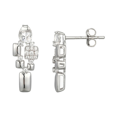 Orecchini in argento con Topazio Bianco (Adela Silber)