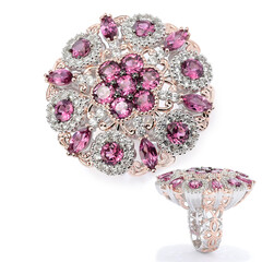 Anello in argento con Granato Magenta (Gems en Vogue)