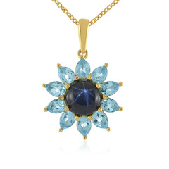 Collana in argento con Zaffiro Stellato Blu