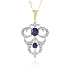 Collana in argento con Zaffiro Blu del Madagascar