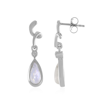 Orecchini in argento con Pietra di Luna Arcobaleno (MONOSONO COLLECTION)