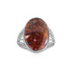 Anello in argento con Legno di Palma Pietrificato (Bali Barong)