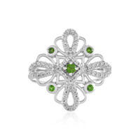 Anello in argento con Diopside Russo