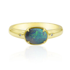 Anello in oro con Opale Nero di Lightning Ridge (Mark Tremonti)