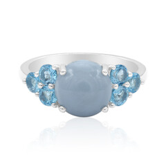 Anello in argento con Opale Blu del Madagascar