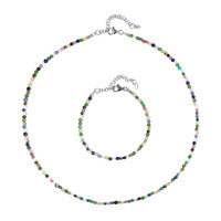 Parure in argento con Diopside Russo