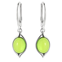 Orecchini in argento con Ambra Verde Colombiana