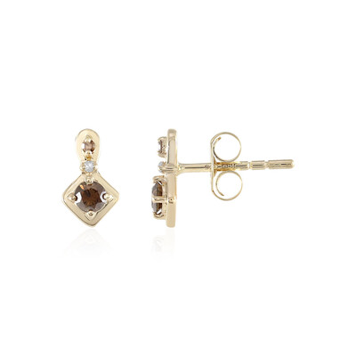 Orecchini in oro con Diamante Cioccolato I2