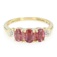 Anello in oro con Zaffiro Padparadscha (non riscaldato) (AMAYANI)