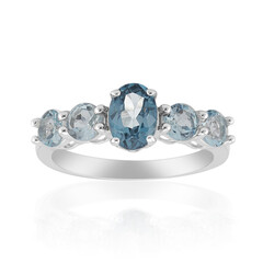 Anello in argento con Topazio Blu Londra
