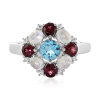 Anello in argento con Topazio Blu Svizzero