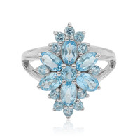 Anello in argento con Topazio Blu Svizzero