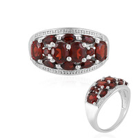 Anello in argento con Granato Mozambico