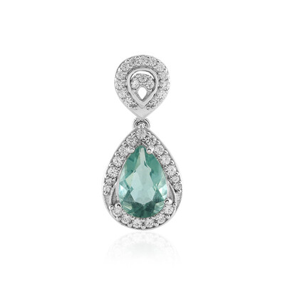 Ciondolo in argento con Fluorite Petrolio del Belgio