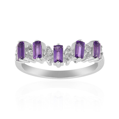 Anello in argento con Ametista Zambiana