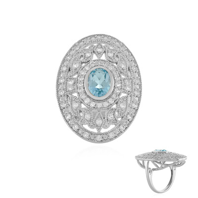 Anello in argento con Topazio Blu Cielo
