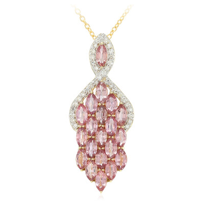 Collana in oro con Zaffiro Padparadscha (non riscaldato) (AMAYANI)