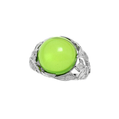 Anello in argento con Ambra Verde Colombiana (dagen)