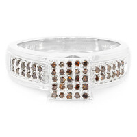 Anello placcato in platino con Diamante Fancy
